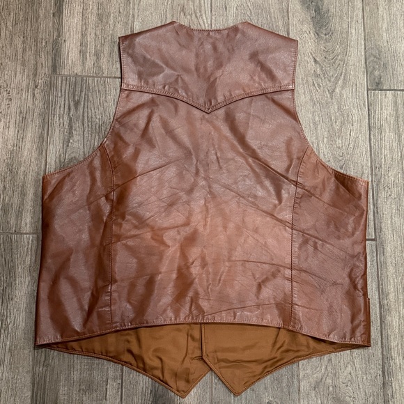 Vintage PIONEER Wear Brown leather vest - Picture 5 of 6
